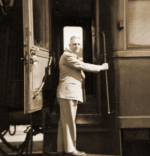 Ludvig Gjenvick Boarding a Train to New York to Return to His Beloved Norway in 1952.