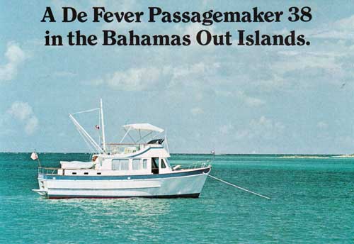 GGA Image ID # 23b6319586 The De Fever Passagemaker 38 Drops Anchor in Calm Waters.