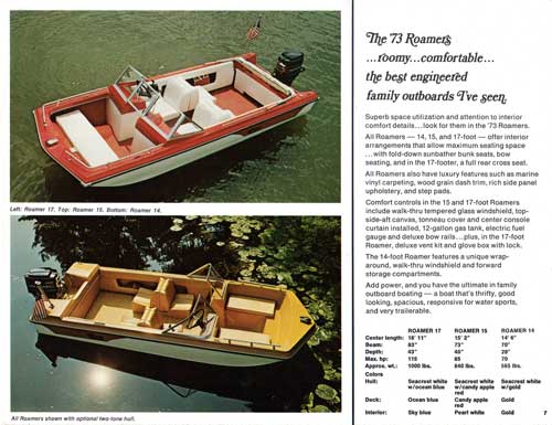 GGA Image ID # 23ce7ad19a The 1973 DUO Roamers - Roomy, Comfortable, the Best Engineered Family Outboards I've Seen.