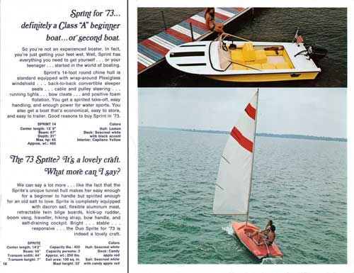 Duo Sprint for 1973 Definitely a Class "a" Beginner Boat or Second Boat. the Duo 1973 Sprite Is a Lovely Craft.