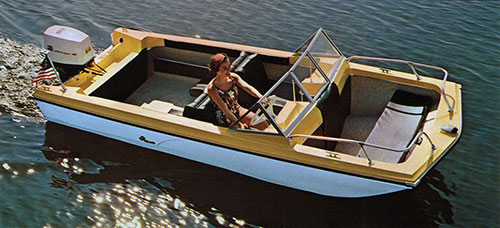 A Young Woman Cruises in a DUO Rounder - Outboard - Tri V Hull Speed Boat.