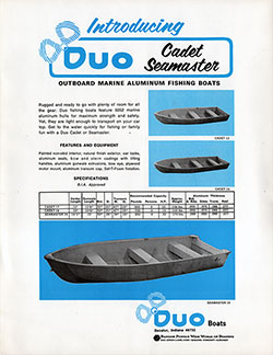 GGA Image ID # 23bb4a2f6d Introducing The Duo Cadet 12&14 Seamaster Outboard Marine Aluminum Fishing Boats. 1971 Print Advertisement.