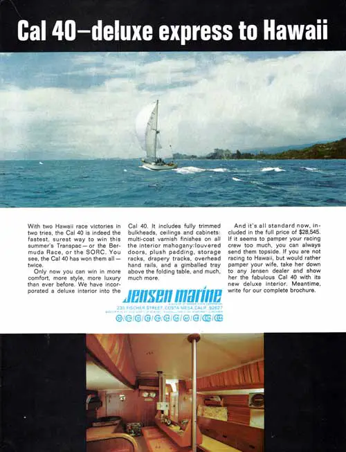 GGA Image ID # 23ad3b914c Cal 40 - Deluxe Express to Hawaii. 1969 Print Advertisement.