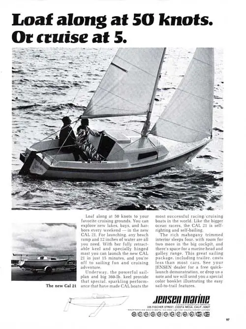 GGA Image ID # 239547d88f Loaf along at 50 knots. Or cruise at 5. The Cal 21 by Jensen Marine.
