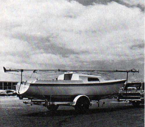 GGA Image ID # 2395b62c44 The CAL 21 Sailboat secure on a trailer.