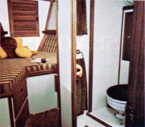 View of Head and Forecastle of the New Cal 2-46 Yacht.