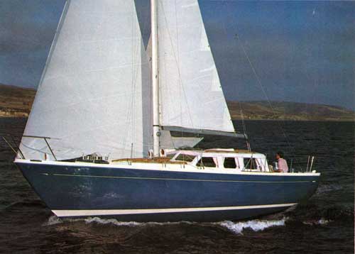 Cruising on the Open Waters in a Cal 35 Yacht.