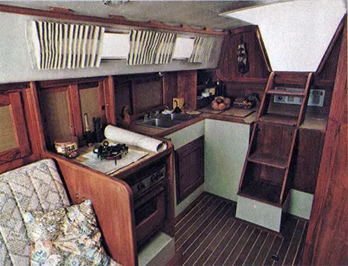 GGA Image ID # 23a4f4fe2b The Tri-Cabin's Compact Galley Design Saves Steps As Well As Space.