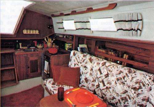 The New CAL 31 Yacht below decks - Main Cabin Area View.