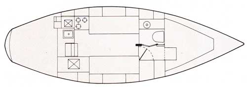 Schematic (Top View) of the New CAL 31 Yacht.