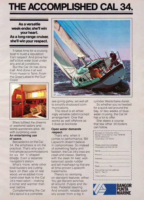 GGA Image ID # 239d350cb4 The Accomplished CAL 34. 1979 Print Advertisement.