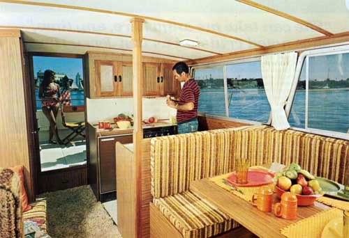 View of the Spacious Kitchen and Interior Cabin on a Luhrs Boat.