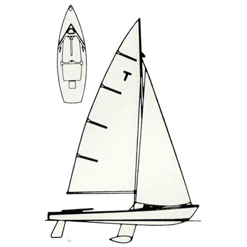 Diagram of the O'Day International Tempest Sailboat.