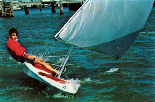Leaning in on the O'Day Swift Sailboat.