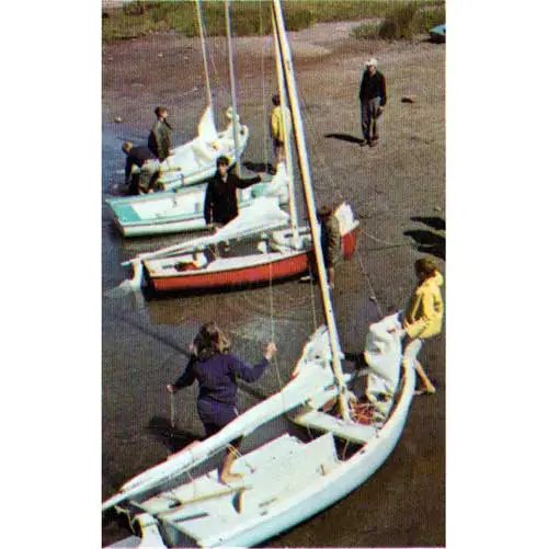Lined up on the Shoreline, the O'Day Sprite Sailboat Looks and Performs Great.