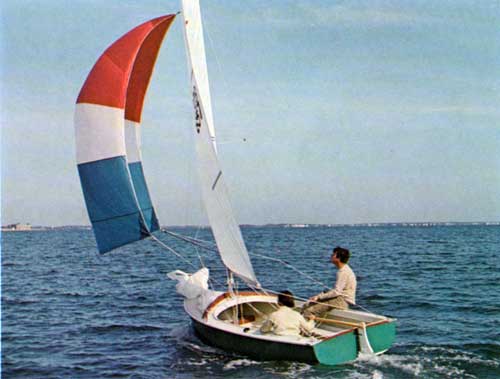 GGA Image ID # 23e650e217 Two People Sailing on the O'Day Javelin Sailboat.