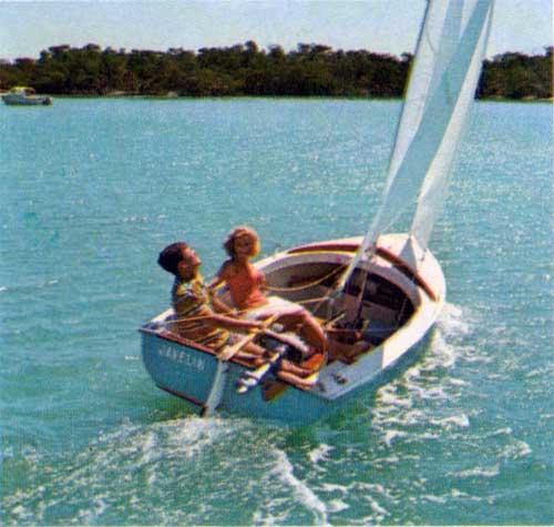 GGA Image ID # 23e744056e A Young Couple Sailing on the O'Day Javelin Sailboat.