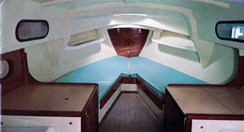 GGA Image ID # 23ebbeef30 View of the O'Day Mariner Forward Compartment. a Vinyl Cabin Enclosure Which Can Be Shut off and Locked Is Included As Standard Equipment.