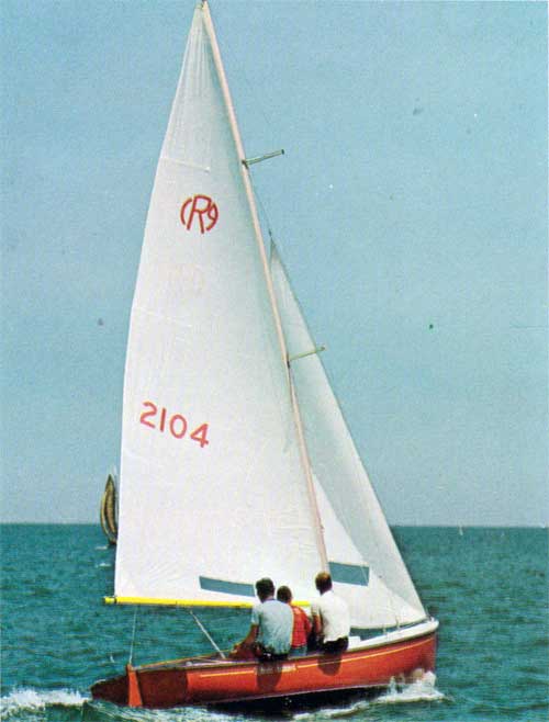 GGA Image ID # 23f666a216 Sailing in Open Waters on an O'Day Rhodes 19 Sailboat.