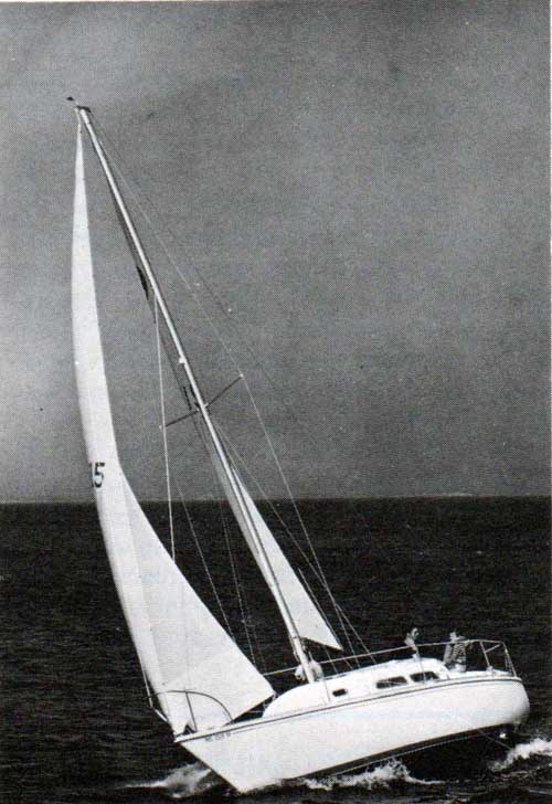 The O'Day 27 Yacht in Open Waters, Riding the Waves.