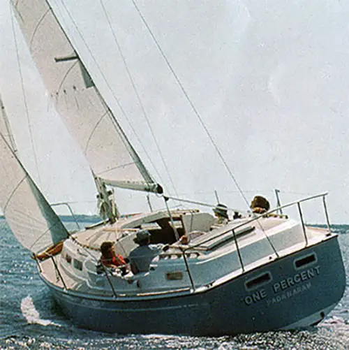 GGA Image ID # 2404076b27 The "One Percent" O'Day 32 Aft Cabin Cruising in Open Waters.