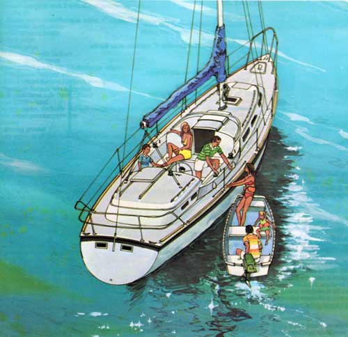 GGA Image ID # 30u61f3cpf Drawing of the Tri-Cabin O'Day 37 Yacht.