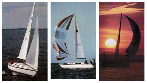 Three Views of the O'Day 30 Yacht.