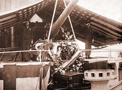 GGA Image ID # 180589c2fe Flag Draped Casket of Unknown Soldier on the Cruiser USS Olympia.