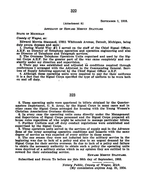 GGA Image ID # 236ba38609. Click to View a Larger Image. Excerpt of Affidavit of Edward Mervin Stannard, Attachment 8, Recognition for purposes of VA benefits : hearing before the Committee on Veterans' Affairs, 1977.
