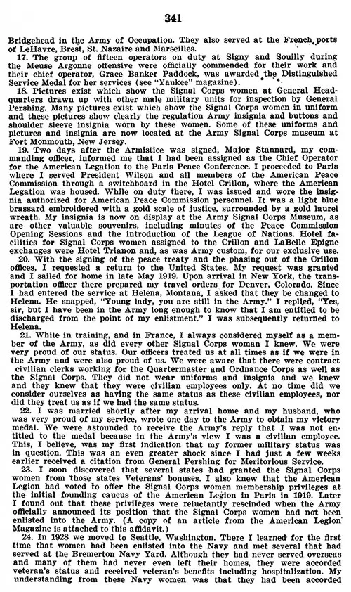 GGA Image ID # 236da8fd0b. Click to View a Larger Image. Part 3, Affidavit of Merle Egan Anderson in Recognition for Purposes of VA Benefits, Hearing before the Committee on Veterans' Affairs, United States Senate, Ninety-Fifth Congress, First Session on S. 247, S. 1414, S. 129, and Related Bills. Washington, DC: US Government Printing Office, 25 May 1977.