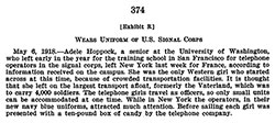 Exhibit R – Adele Hoppock Departs for France Wearing the U.S. Signal Corps Uniform, 1918.