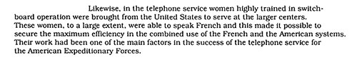 GGA Image ID # 2375633dca. Click to View a Larger Image. "The Completed Telephone and Telegraph System of the American Expeditionary Forces: Telephone Service Women," in United States Army in the World War 1917-1919, Reports of the Commander-in-Chief.
