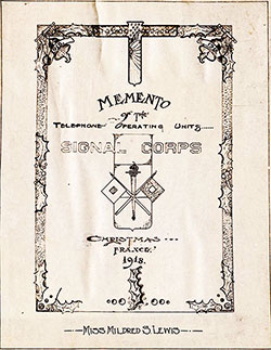 1918 Memento of the Telephone Operating Units, Signal Corps (cover)