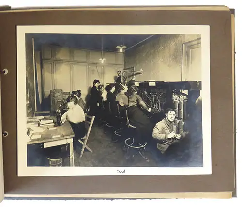 GGA Image ID # 237beb0659. Click to View a Larger Image. Photograph of the Telephone Operators Working at the Switchboards at Toul, France, That Was Included in the Momento of the Telephone Operating Units, Signal Corps Book, 1918.