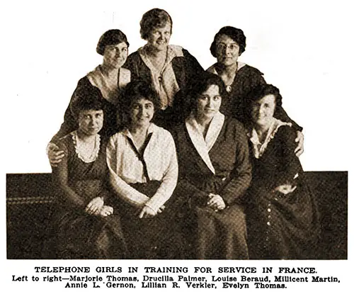 GGA Image ID # 19a7c3a9d5. Click to View a Larger Image. Telephone Girls in Training for Service in France.