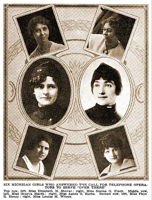 GGA Image ID # 19b26eaa57 Six Michigan Girls Who Answered the Call for Telephone Operators to Serve “over There"