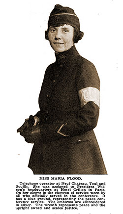 Miss Maria Flood, Signal Corps telephone operator, 1919.