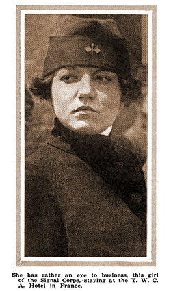 Marjorie Kinnan, Signal Corps Telephone Operator at YWCA Hotel in France, 1919.