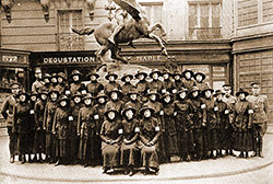 The first group of U.S. Army Signal Corps telephone operators trained for foreign service in 1918.