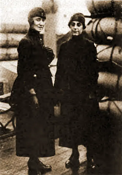 GGA Image ID # 1987e27047 Miss Martha Carrel and Miss Beatrice Francfort on Board the Ss George Washington Returning to the United States with President and Mrs. Wilson and the Peace Conference Contingent.