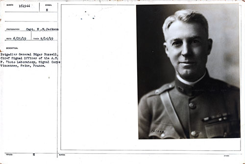 GGA Image ID # 2375533c11 Brigadier General Edgar Russell, Chief Signal Officer of the A.E.F., Photo Laboratory, Signal Corps, Vincennes, Seine, France.