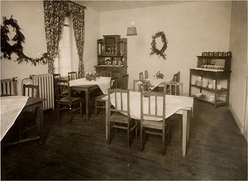 GGA Image ID # 199cfec7ff Dining Room in Women Telephone Operators' Home, Signal Corps, Chaumont, Haute Marne, France.