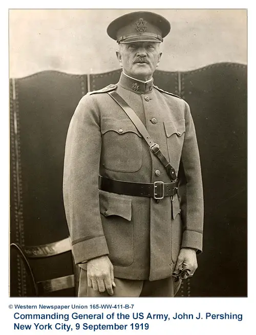 GGA Image ID # 186b7a5cd7 Commanding General of the US Army, John J. Pershing at New York City, 9 September 1919.