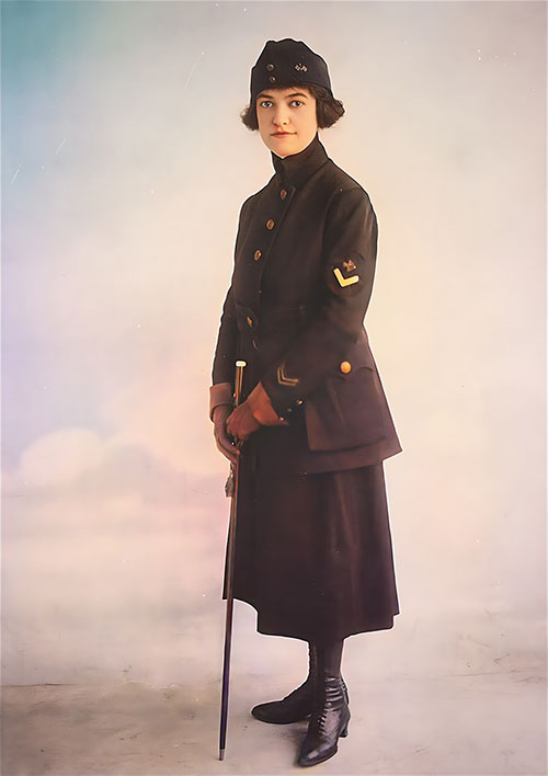 Melina Olive Shaw, Telephone Operator in the Second Unit Attached to the US Army Signal Corps, 1918.