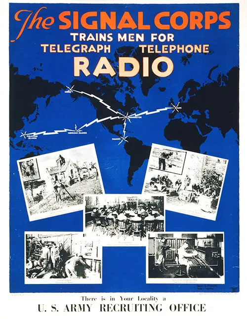 GGA Image ID # 236a1c61c7 Poster: The Signal Corps Trains Men for Telegraph, Telephone, and Radio. There Is a U.S. Army Recruiting Office in Your Locality.
