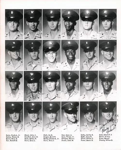 Company A 1967 Fort Benning Basic Training Recruit Photos, Part 2 ( Frank, A. Carter, Jr. -William B. Fleming ). Annotated Page.