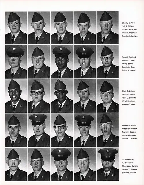 Company C 1968 Fort Campbell Basic Training Recruit Portrait Photos, Part 1 (Stanley E. Allen-Bobby L. Burton).