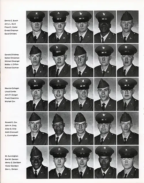 Company C 1968 Fort Campbell Basic Training Recruit Portrait Photos, Part 2 (Dennis C. Busch-Don L. Denson).