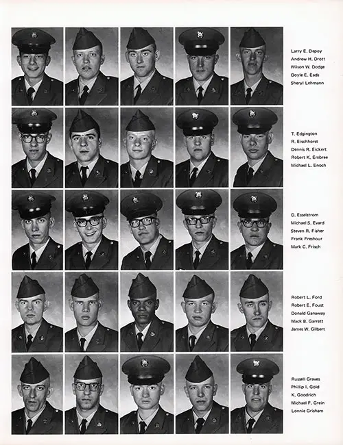 Company C 1968 Fort Campbell Basic Training Recruit Portrait Photos, Part 3 (Larry E. Depoy-Lonnie Grisham).