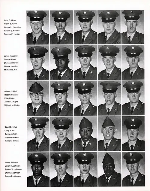 Company C 1968 Fort Campbell Basic Training Recruit Portrait Photos, Part 4 (John D. Gross-Steven P. Johnson).